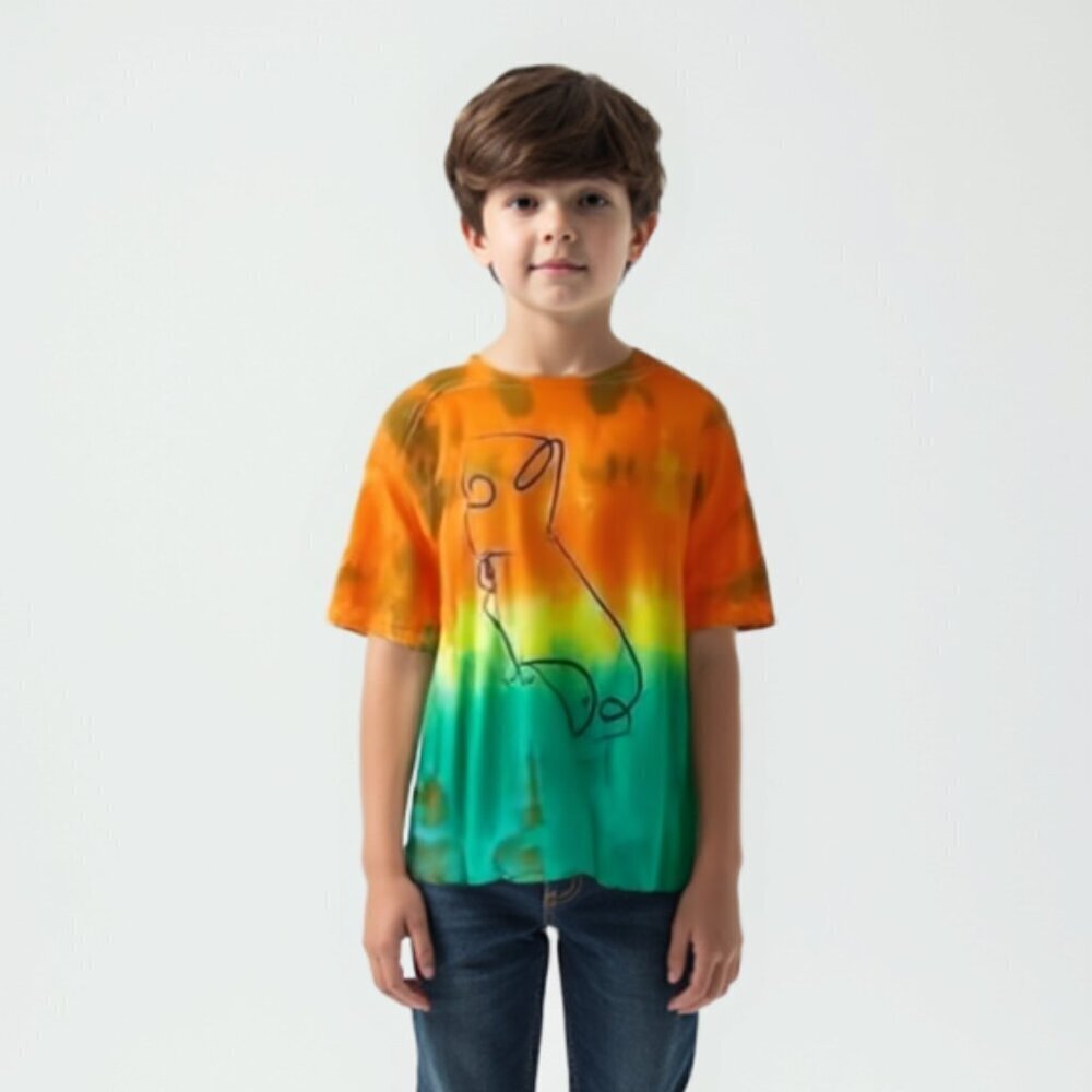 ✨ Palm Desert Vibes ✨ Youth XS Tie Dye Tee Sunset Colors Retro Graphic ❤️